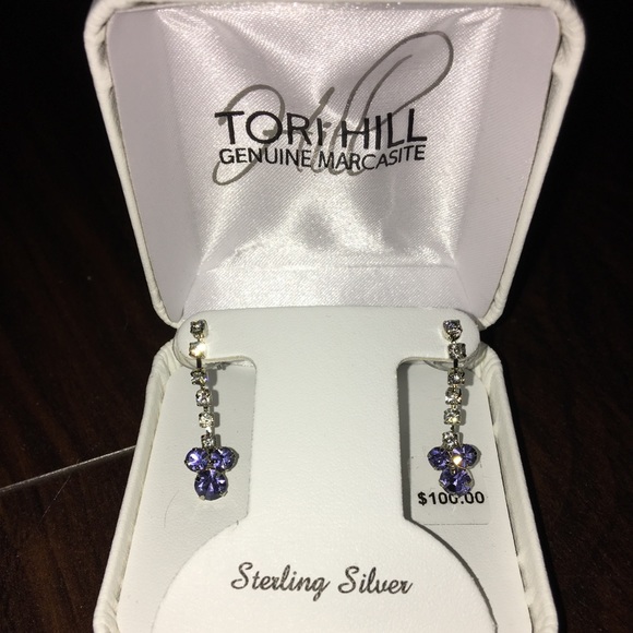 Tori Hill Jewelry - Sterling silver purple gem dangle earrings
